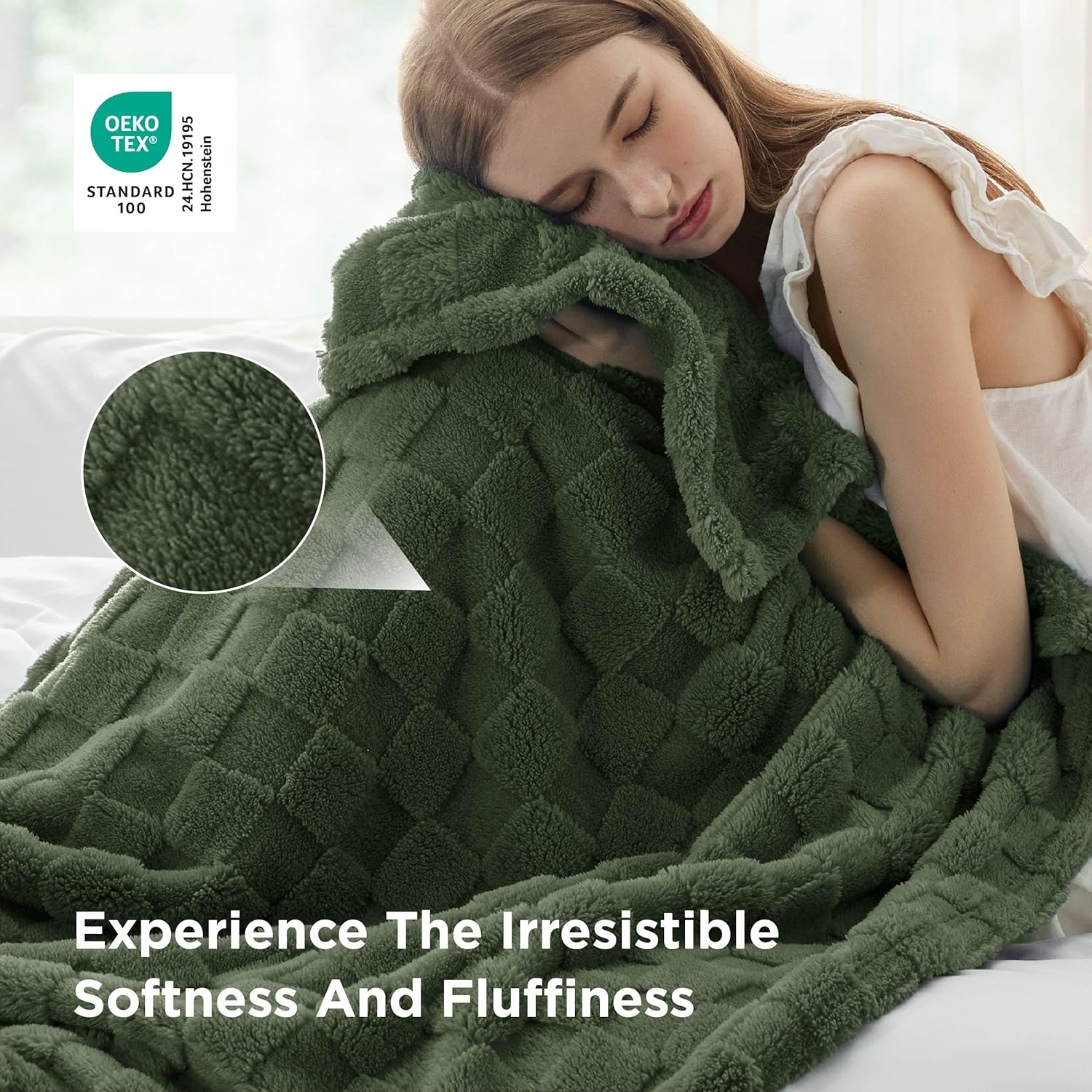 Bedsure GentleSoft Bronze Green Throw Blanket for Couch - Checkered Fleece Christmas Blankets Gifts for Women Men Girls, Cute Soft Cozy Throw for Bedroom Home Decor Gifts, 50x60 Inches